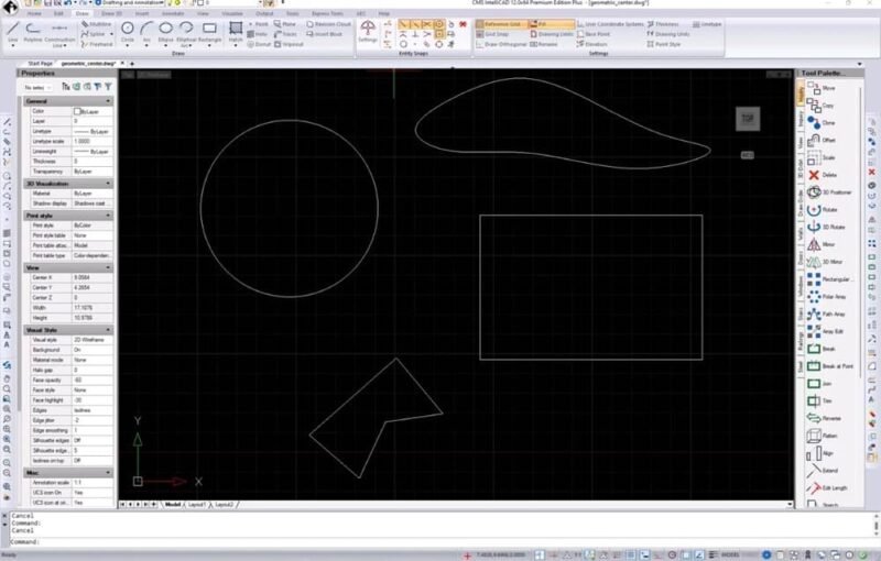Using shapes in CMS Intellicad.