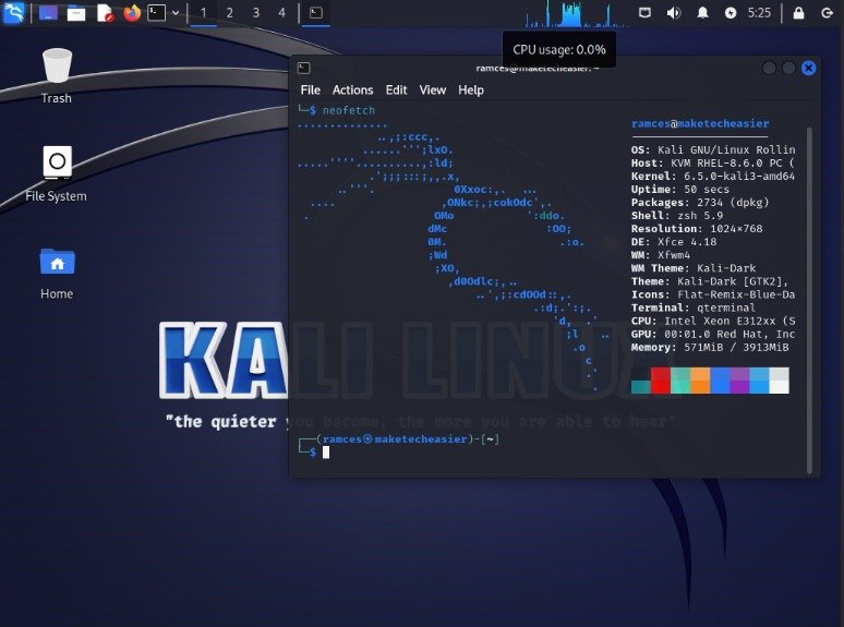kali-min A screenshot showing an example desktop in Kali Linux.
