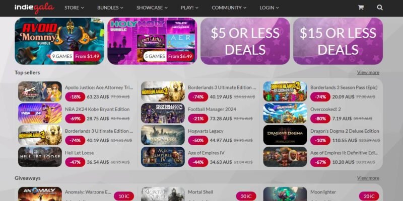 Cheap Game Digital Keys Indiegala Homepage