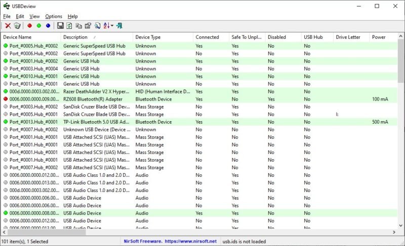 Usb Power Usbdeview Screen USBDeview screenshot