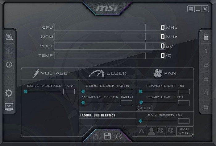 Check Cpu Temperature Laptop Msi Afterburner Main MSI Afterburner dashboard with temperature measurement.