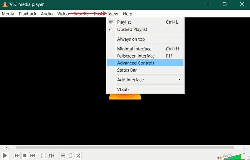 Enabling Advanced Controls in VLC.