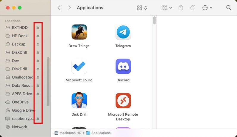 Eject Buttons In Finder