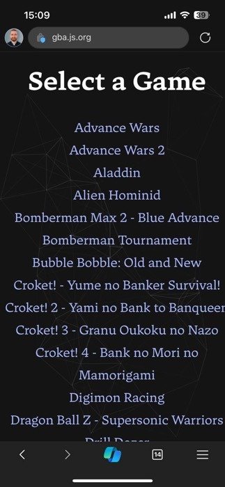 Gbaonline Emulator Game Selection