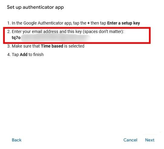 Google Authenticator Secret Code View