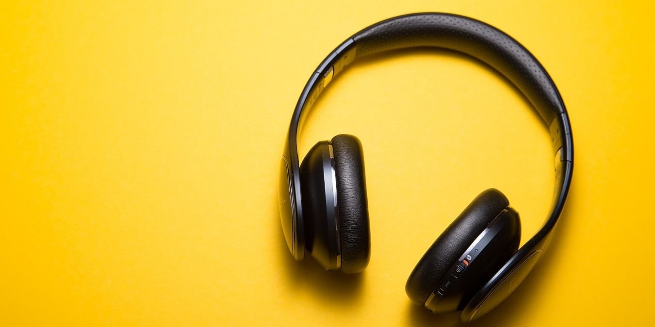 Headphones On A Yellow Background