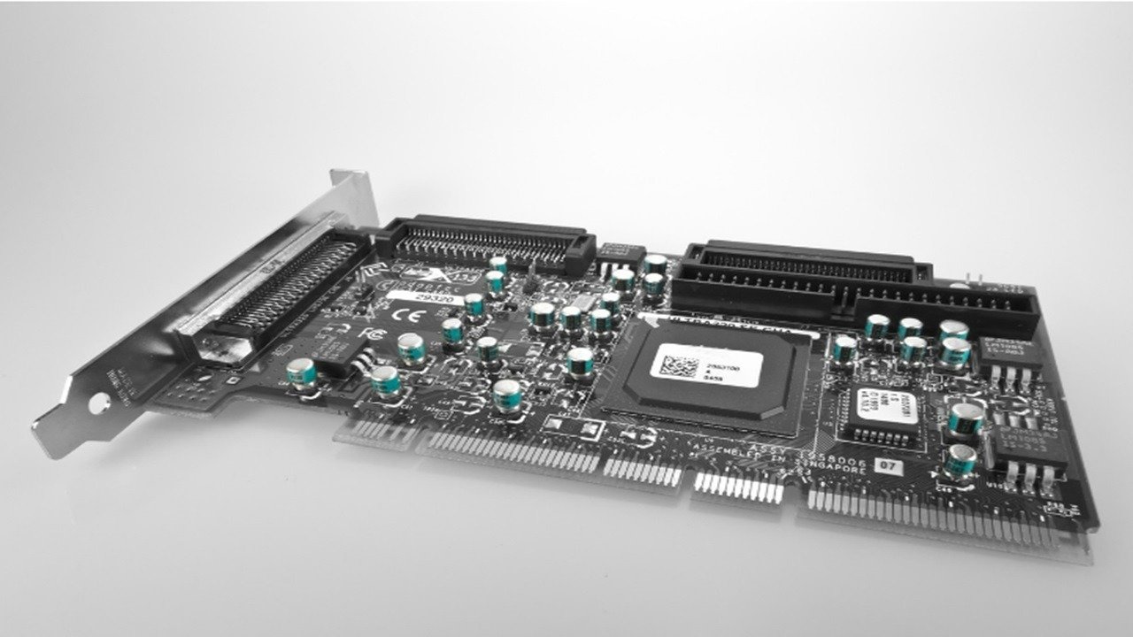 Network card laying on a table.