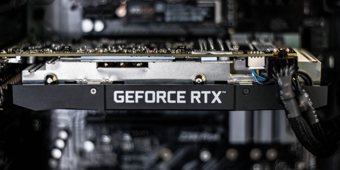 A photograph of an Nvidia graphics card on a desktop PC.