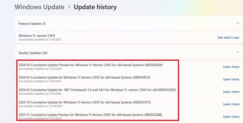 latest-windows-10-update-problems-check-updates Quality updates in Update History for January 2024. .
