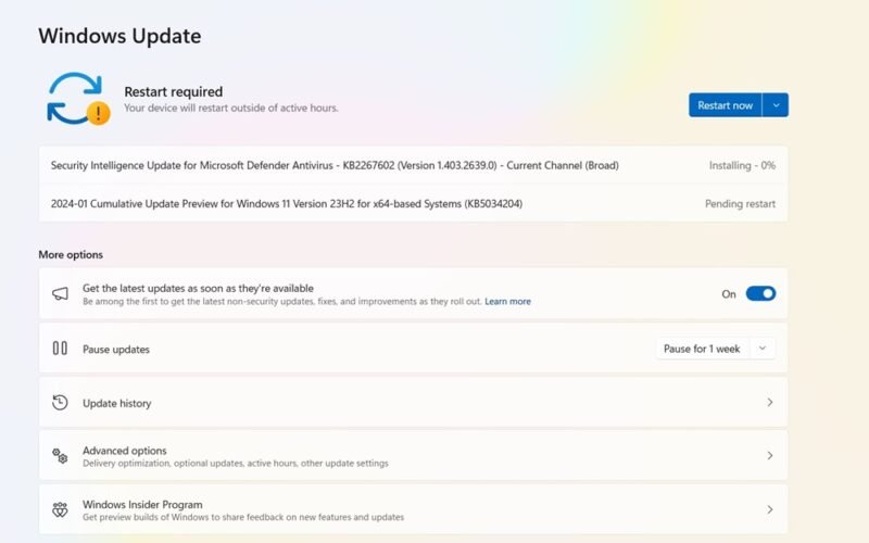 KB5034204 update in Windows 11 for January 23, 2024.