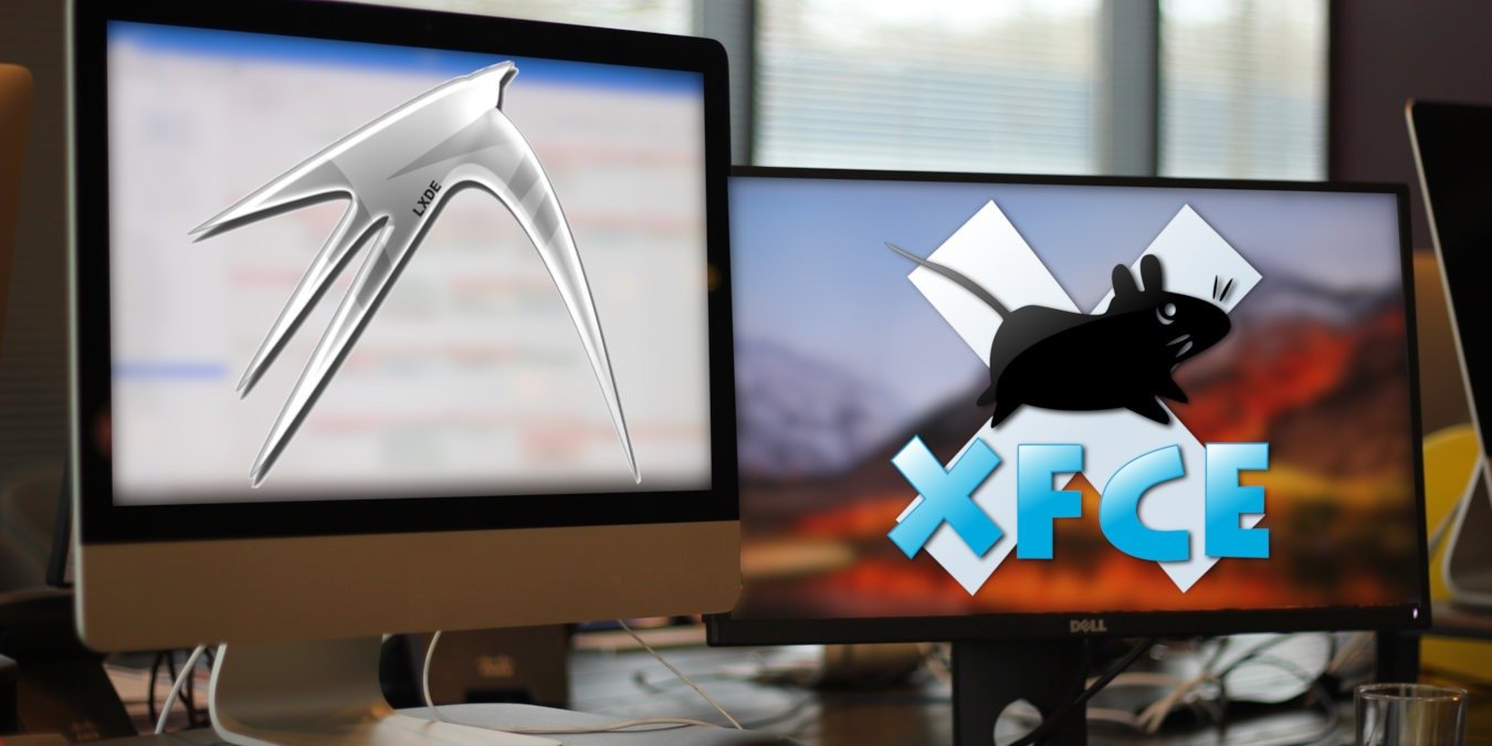 A photograph of two desktop monitors on a work table.
