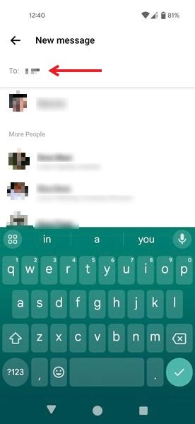 Searching for yourself in Facebook Messenger app for Android.