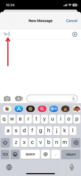 Find your name in iMessage app.