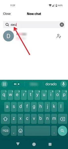 Searching for your own name in TikTok app for Android.