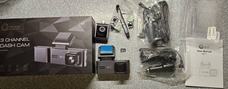 Ombar Dash Cam full kit with three cameras.