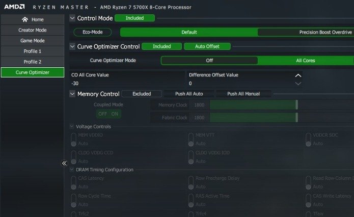 Ryzen Master Curve Optimizer apply changes