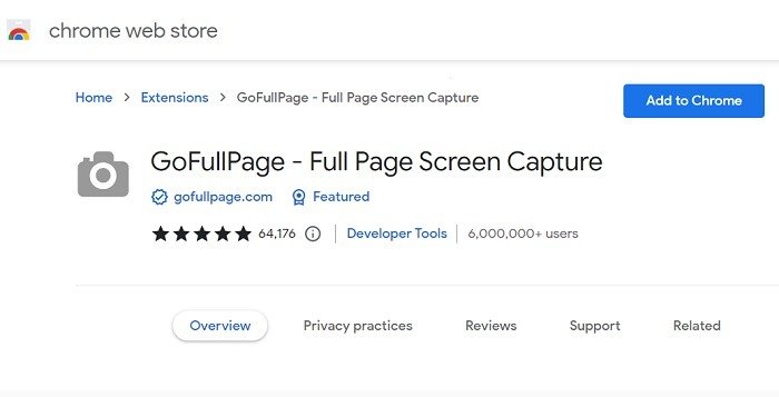 Scrolling Screenshots Windows Google Chrome Chrome Web Store Gofullpage Extension