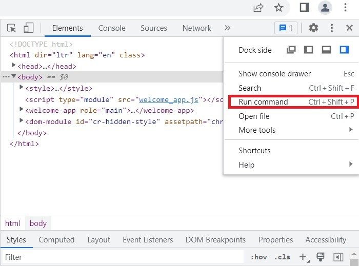 Scrolling Screenshots Windows Google Chrome Run Command