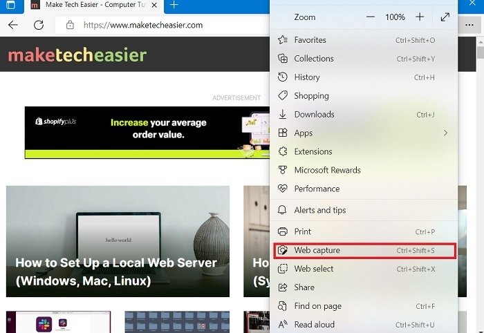 Scrolling Screenshots Windows Microsoft Edge Web Capture 1