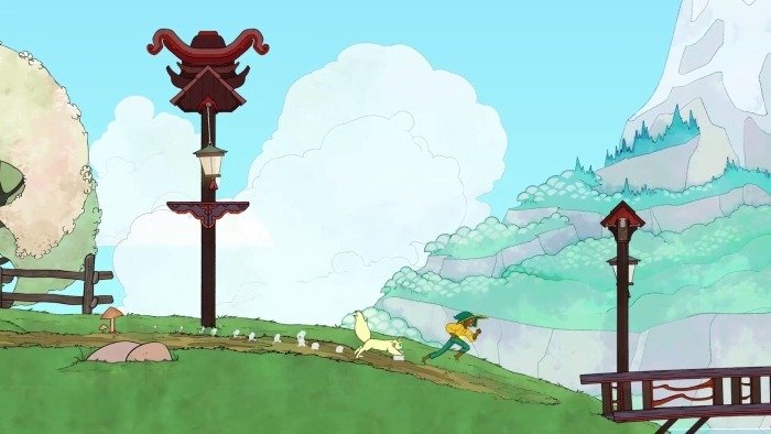 Stella and Daffodil explore together in Spiritfarer.