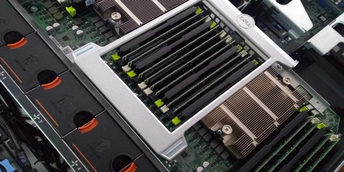 A photograph of a server-grade motherboard.