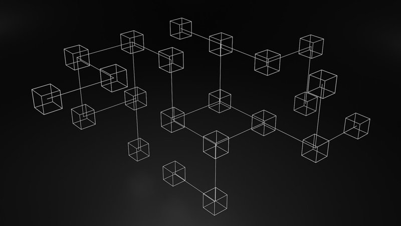 Blockchain concept illustrated with cubes.