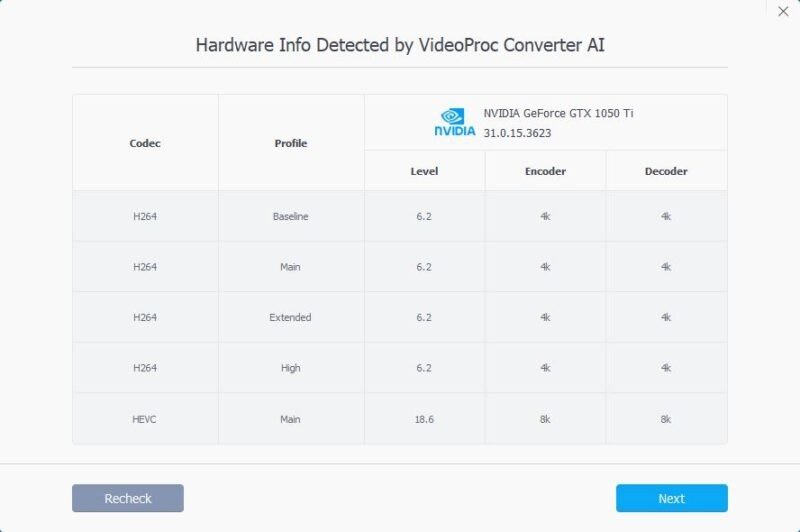 Videoproc Ai Hardware Info Detected