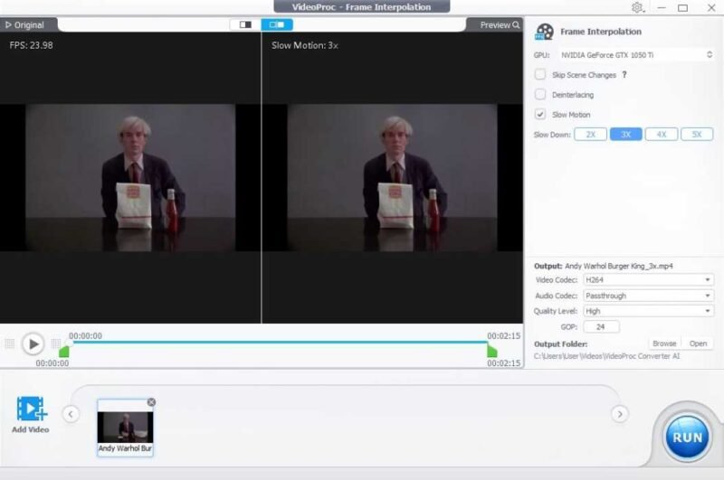 Videoproc Ai Slow Motion