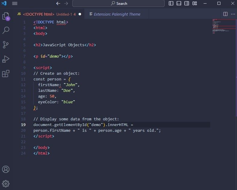 Using Palenight theme, one of the lower contrast options among VS Code themes.