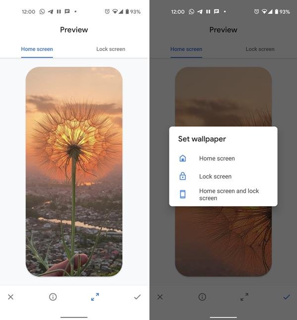 Wallpaper Android Set On Home Screen