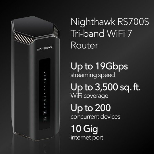 Netgear Nighthawk RS700S router, Wi-Fi 7 compatible.