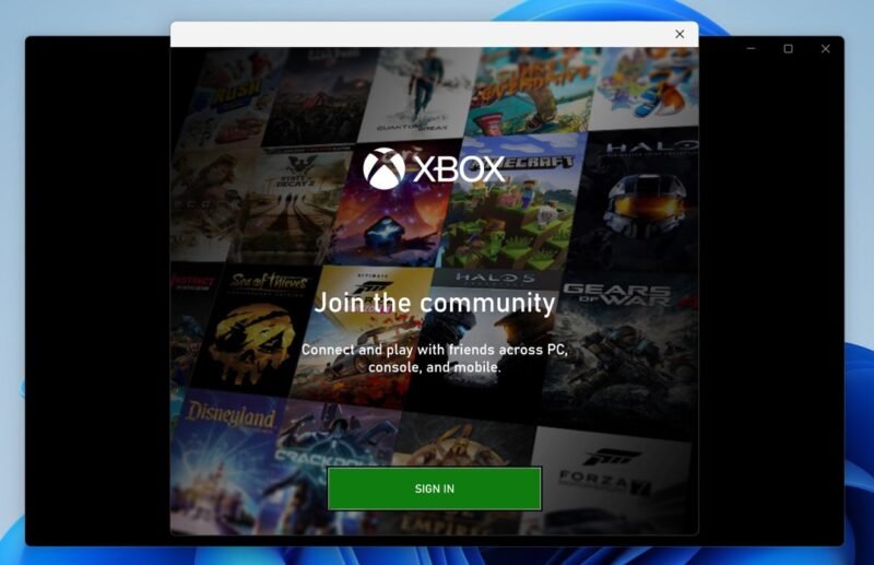 Xbox Sign In Screen On Windows