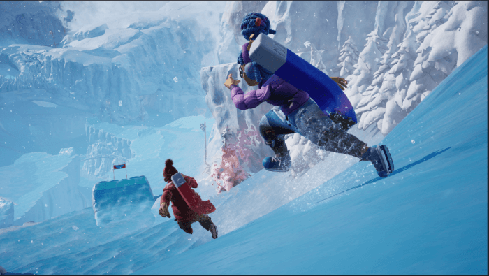 Running through snow together in It Takes Two, a great game to play with your partner.